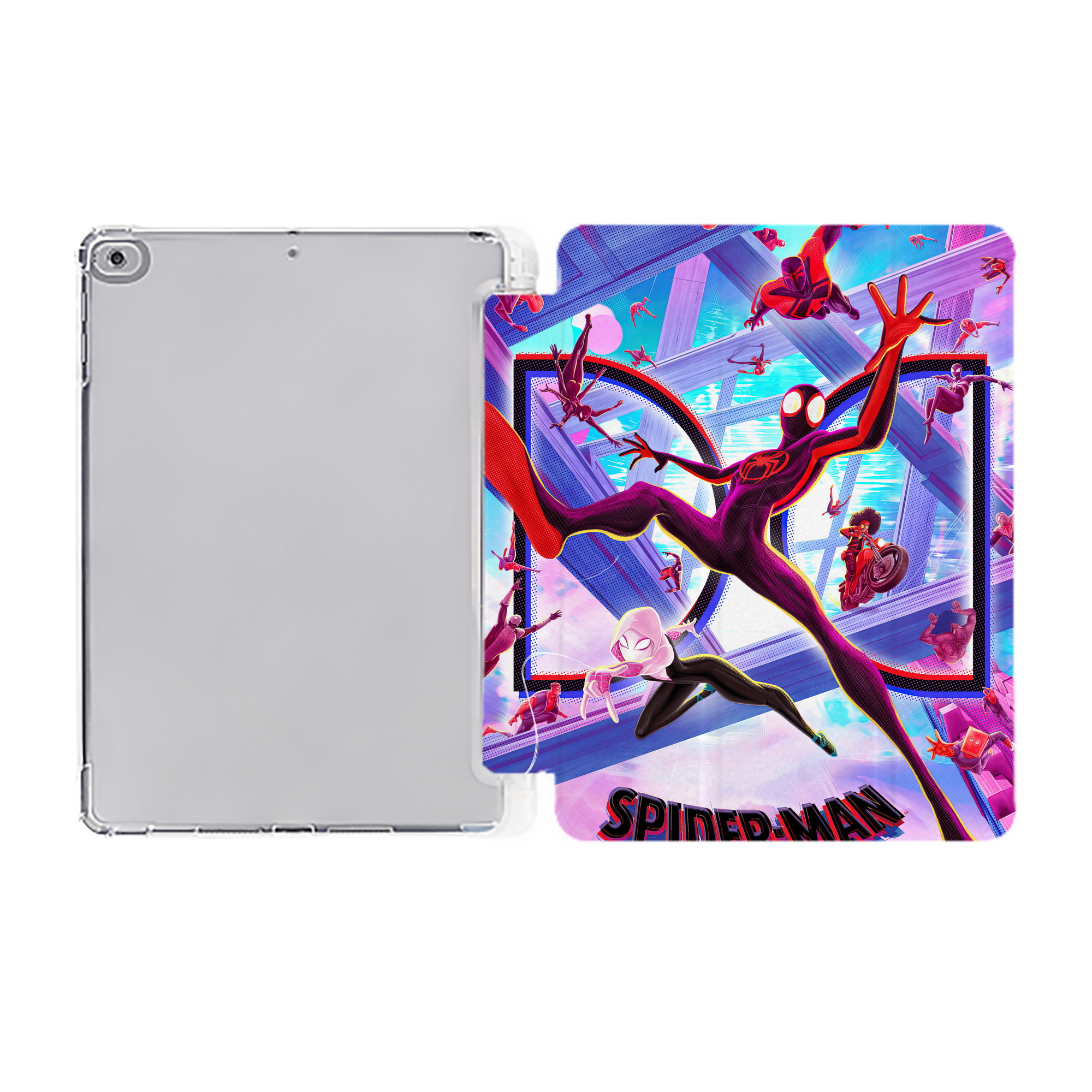 （画像用） Spider Man スパイダーマン IPad ケース ペン収納付き 三つ折りスタンド PUレザー×シリコン 対応機種9.5/10.5/10.9インチ